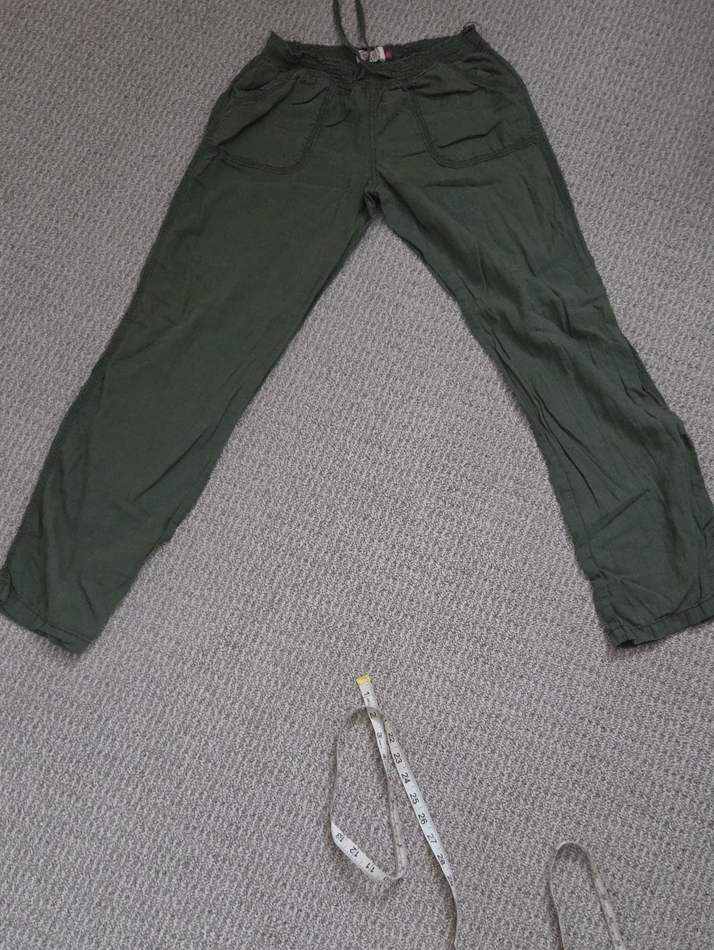 So Olive Green Casual  Drawstring Pants